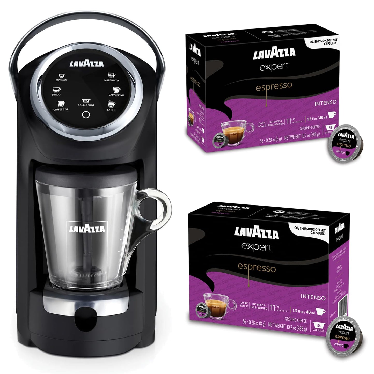 Lavazza Classy Plus Coffee Maker - 72 Count Intenso Espresso Capsules