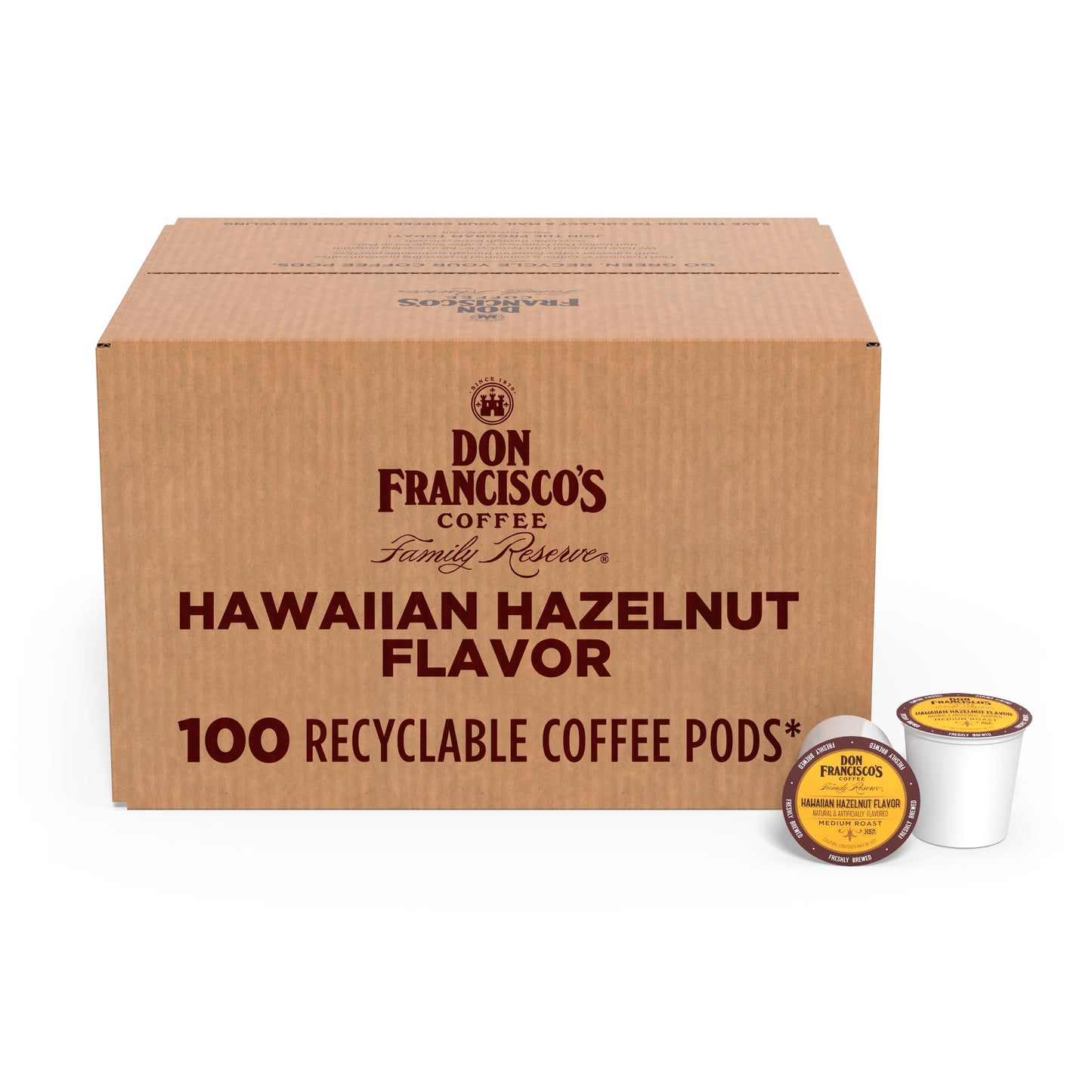 Don Francisco's Hawaiian Hazelnut Flavored Coffee Pods 100 Count