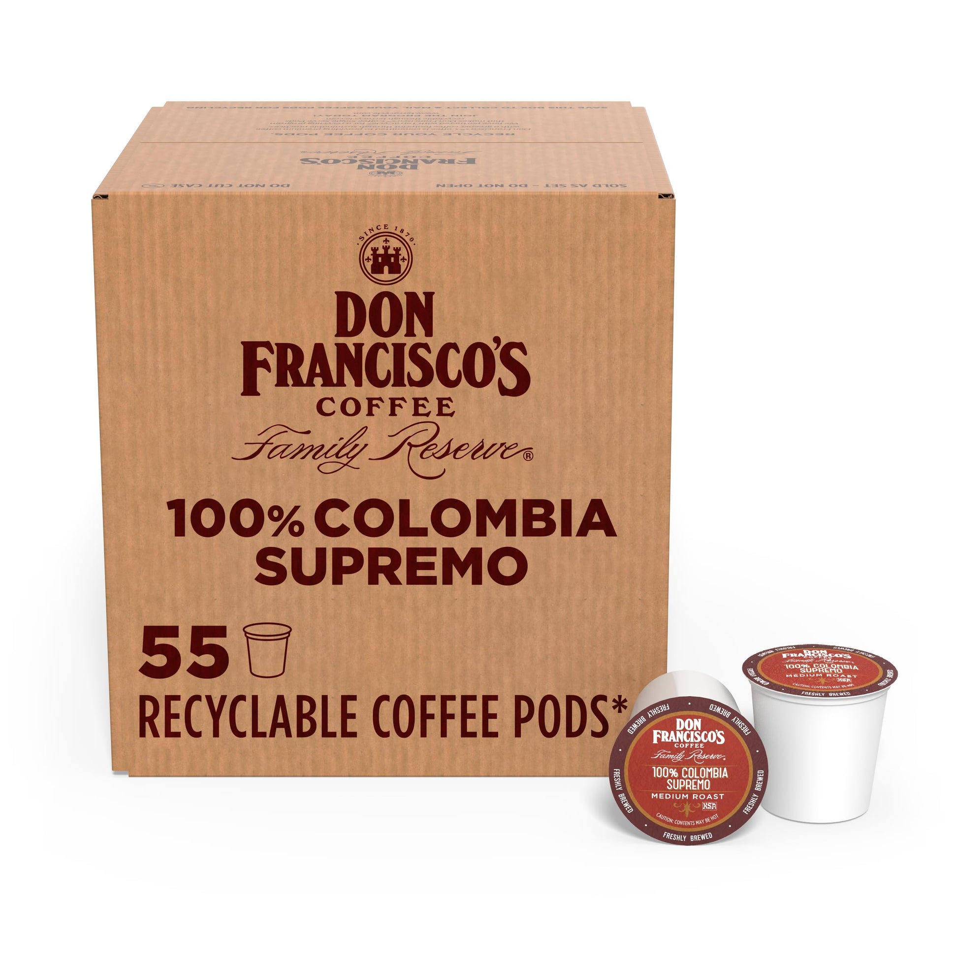 Don Francisco's 100% Colombia Supremo Coffee Pods 55 Count